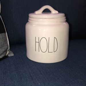 Rae Dunn “Hold” canister